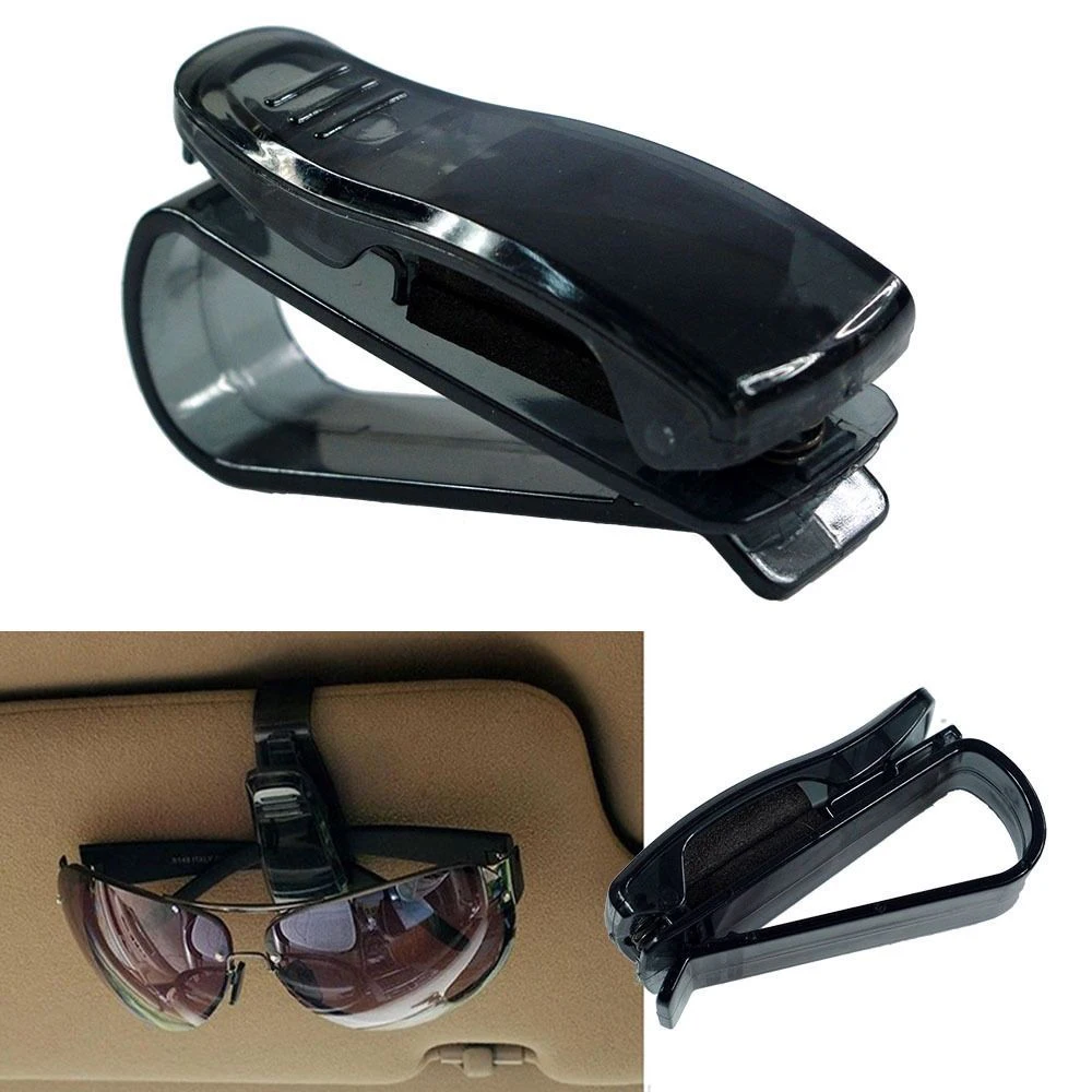 

1X Black Plastic Eye Glasses Card Pen Holder Clip Car Vehicle Accessories Sun Visor Sunglasses 7cm*2.5cm Universal