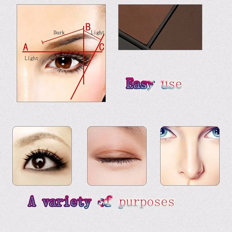 

Professional 3 Color Eyebrow Powder Palette Cosmetic Waterproof Makeup Tool With Brush Mirror CIN6 899