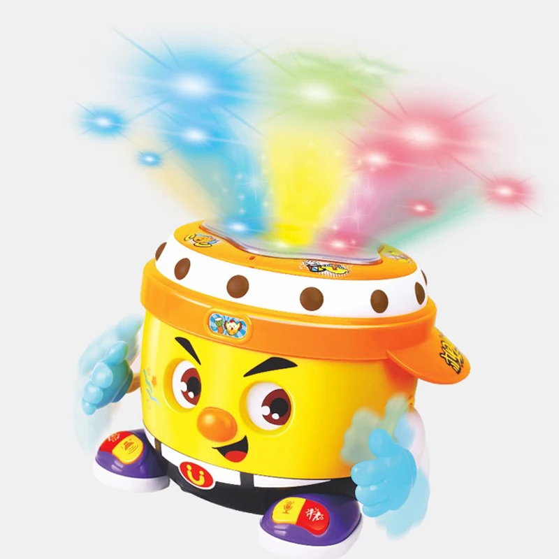 

Baby Toy Musical Instrument Toys Multi-function Electric DJ Pat Drum With Light & Music Hand Drum Puzzle Toys For Children Gifts