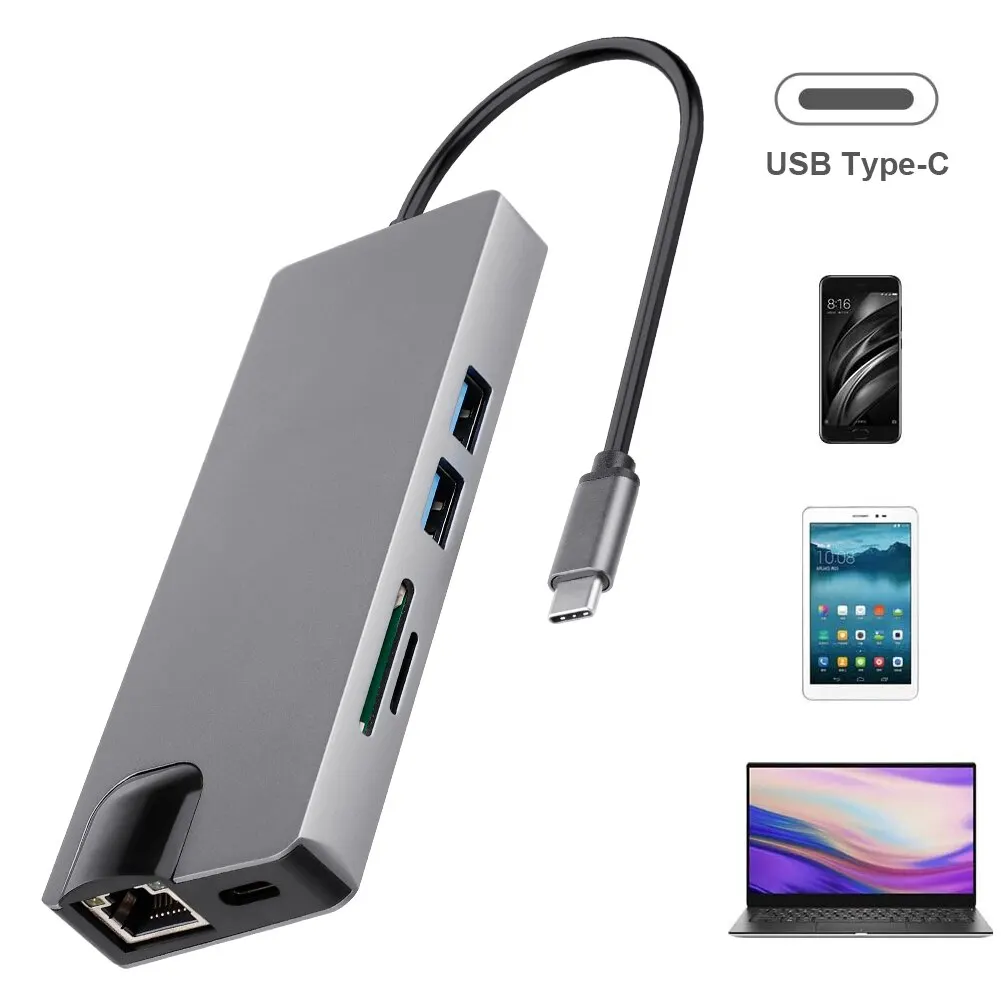 

11 in 1 USB C HUB Portable Type C to Multi USB 3.0 HUB Adapter Dock for MacBook Pro Air USB-C 3.0 Splitter Port Type C HUB