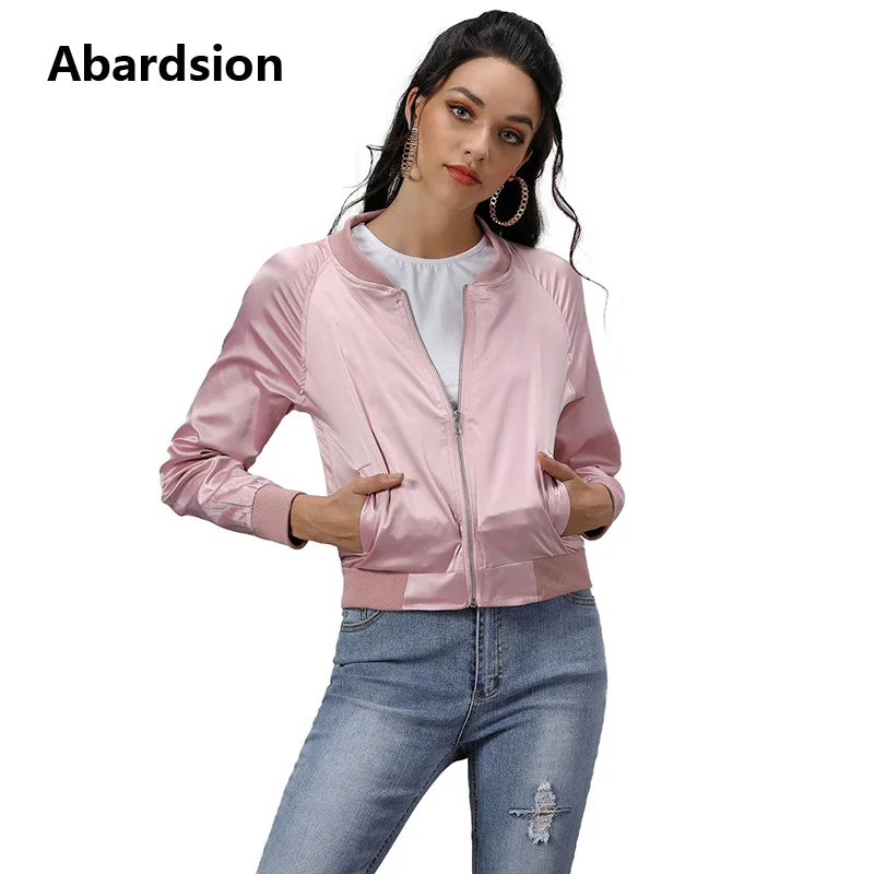 Abardsion 2019 модная куртка бомбер женские осенние пальто с длинным рукавом