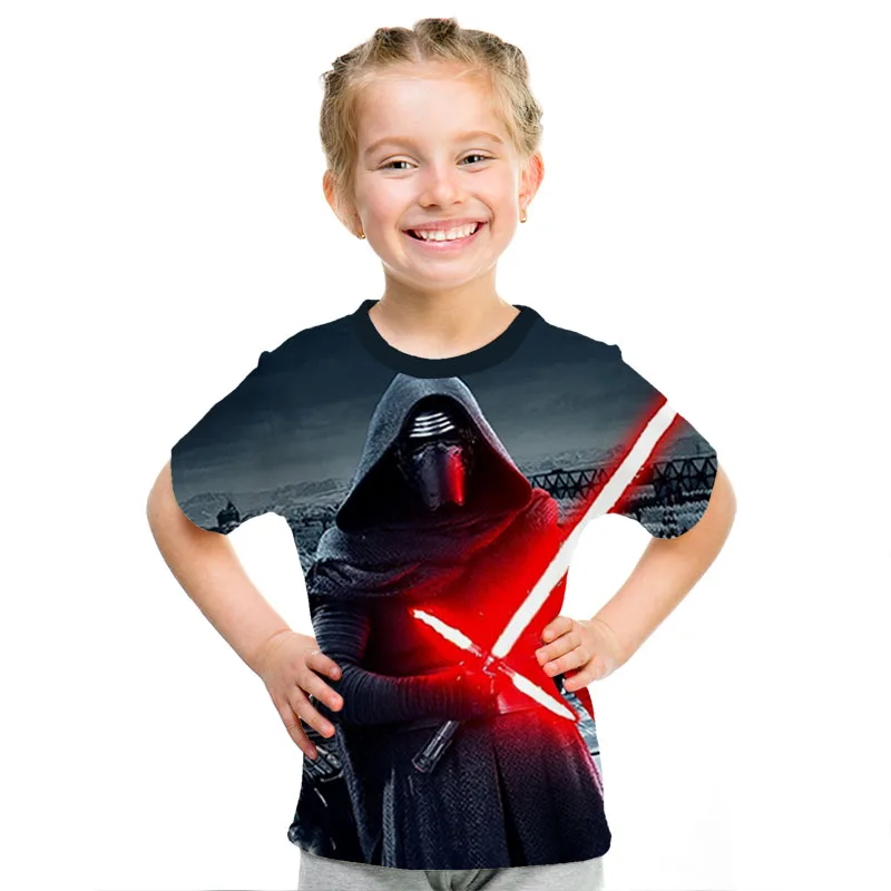 Summer New Parent-child outfit Movie Star wars Print 3d T shirt Boys Girls T-shirt Darth Vader Hip Hop Kids Tee Shirt Cool Baby | Мать и