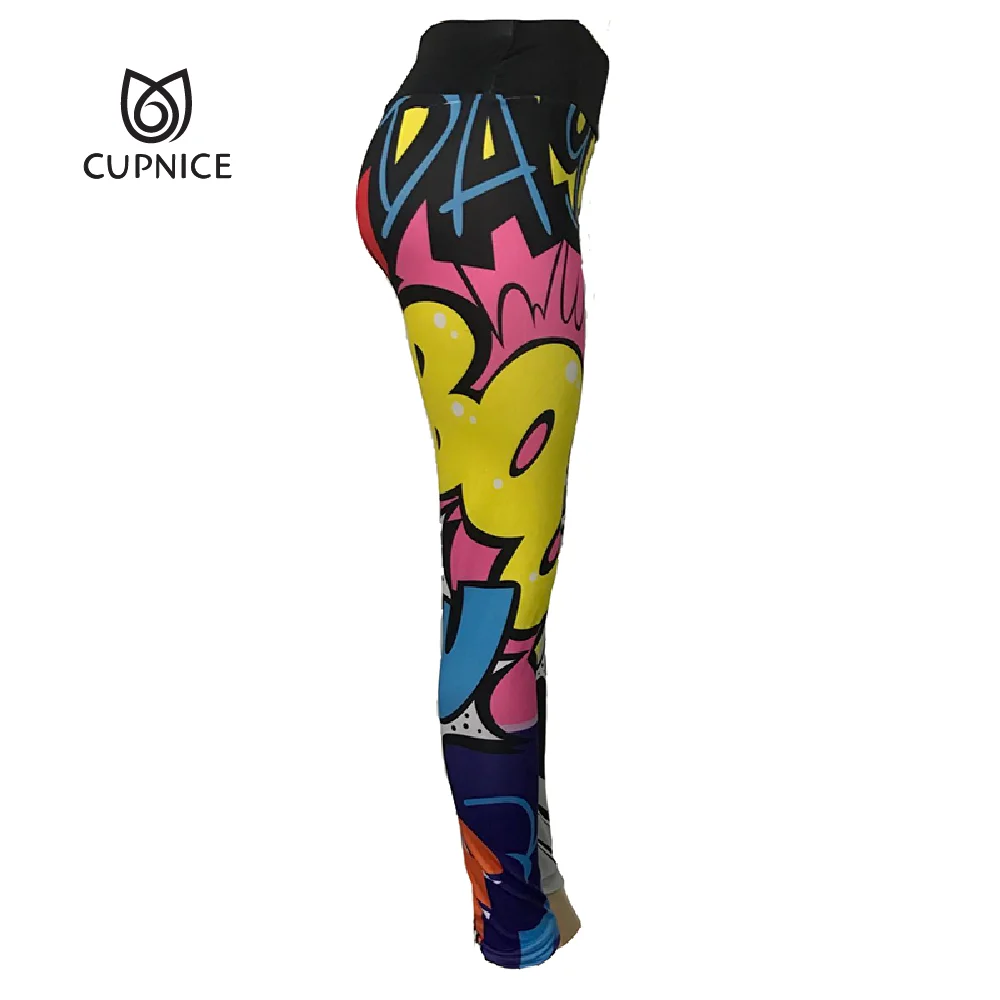 

2021 CUPNICE Cartoon Design 3D Print Personality High-waisted Yoga Pants Sports Leggings