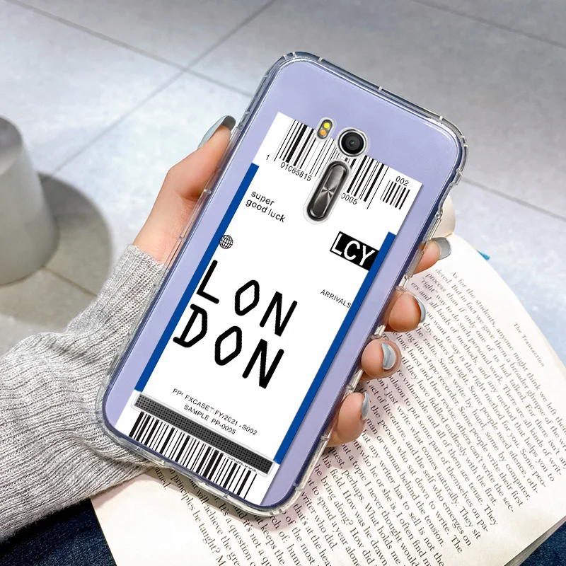 

Air Ticket Purple Phone Case For Asus Zenfone 3 4 5 5Z GO Max M1 M2 Selfie Pro ZB570TL ZE520KL ZC554KL ZB570TL Soft Clear Fundas