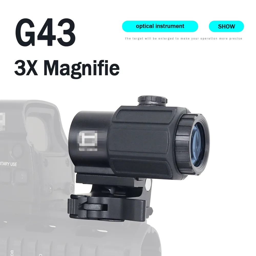 

Tactical G43 3x Magnifier Scope Sight with Switch to Side STS QD Mount Fit for 20mm rail Rifle Gun