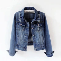 2020 plus size 6xl denim jacket women jean coat streetwear harajuku vintage autumn basic outerwear short long sleeve hole