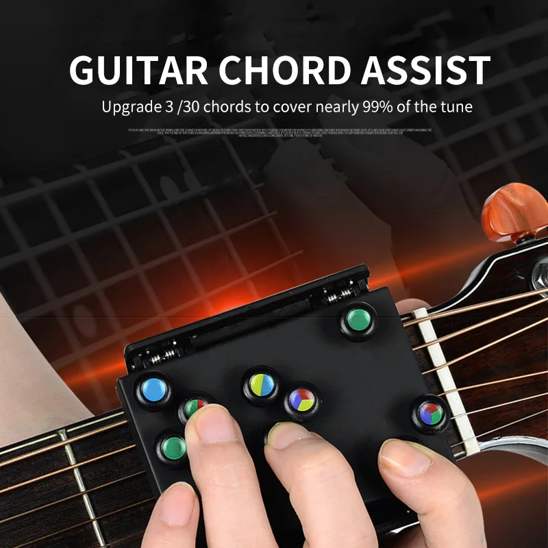 Guitar Learning System Teaching Practice Aid Chord Trainer with FREE guitar picks holder and 7pcs | Спорт и развлечения