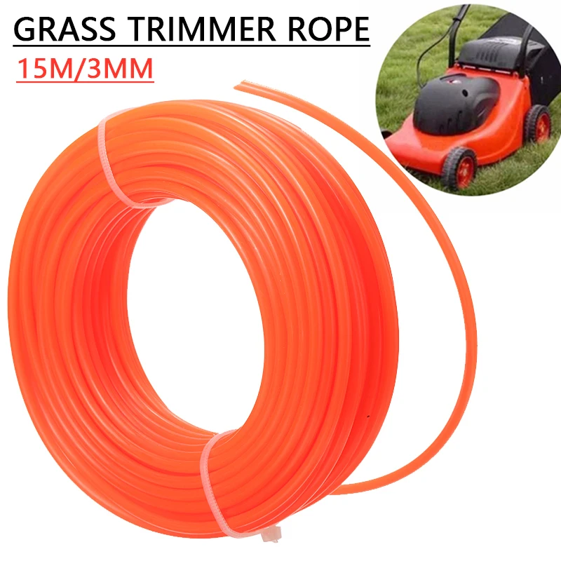 

1pc Red Nylon Trimmer Line Rope Roll Cord Wire String for Grass Strimmer 15m x 3mm Tough and Flexible Nylon Trimmer Rope