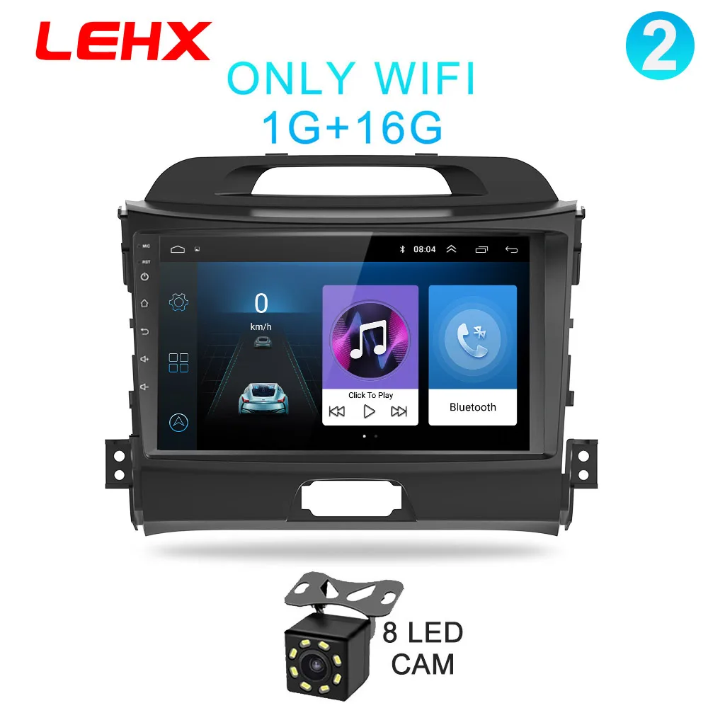 LE-KIA SP-CAM LEHX автомобильный Android 8,1 2 din Автомобильный мультимедийный плеер Автомобильный dvd для KIA sportage 2011 2012 2013 головное устройство gps навигация радио - Цвет: LE-KIA SP-CAM