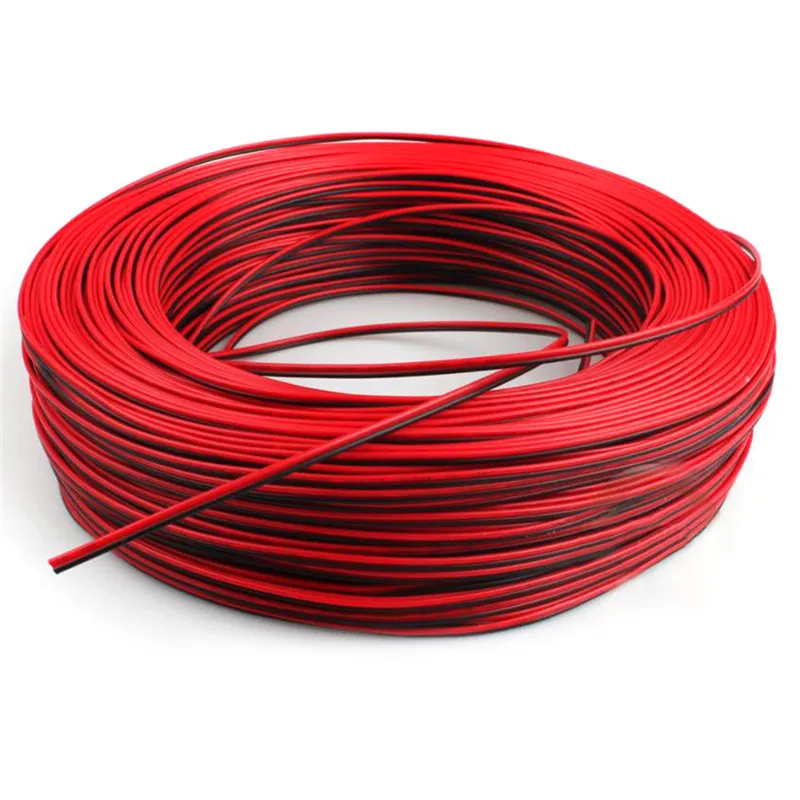 1 шт. Высокое качество 10 м 22AWG черный с красным светодиодным проводным