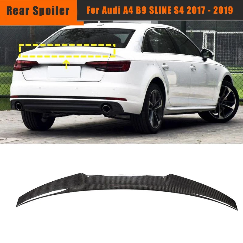 

Carbon Fiber Rear Trunk Spoiler for Audi A4 B9 2017 - 2019 Rear Trunk Spoiler Boot Lip Wing