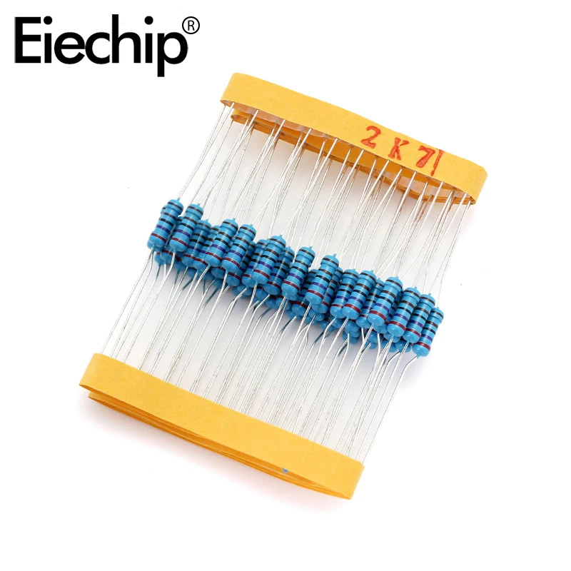 

100pcs/lot 0.5W 1 ohm 1% Metal film resistor 1/2W resistance 2.7K Electronic resistors