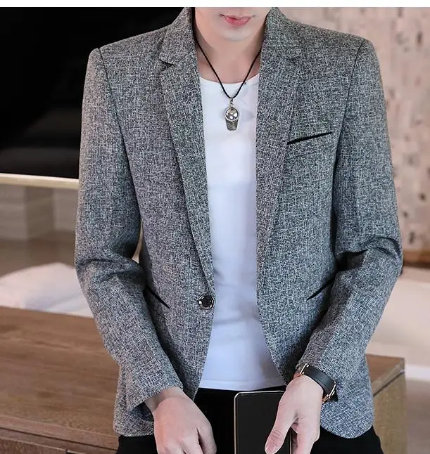 

2020 men in spring and autumn with New style fashion Long sleeve Western-style clothes coat