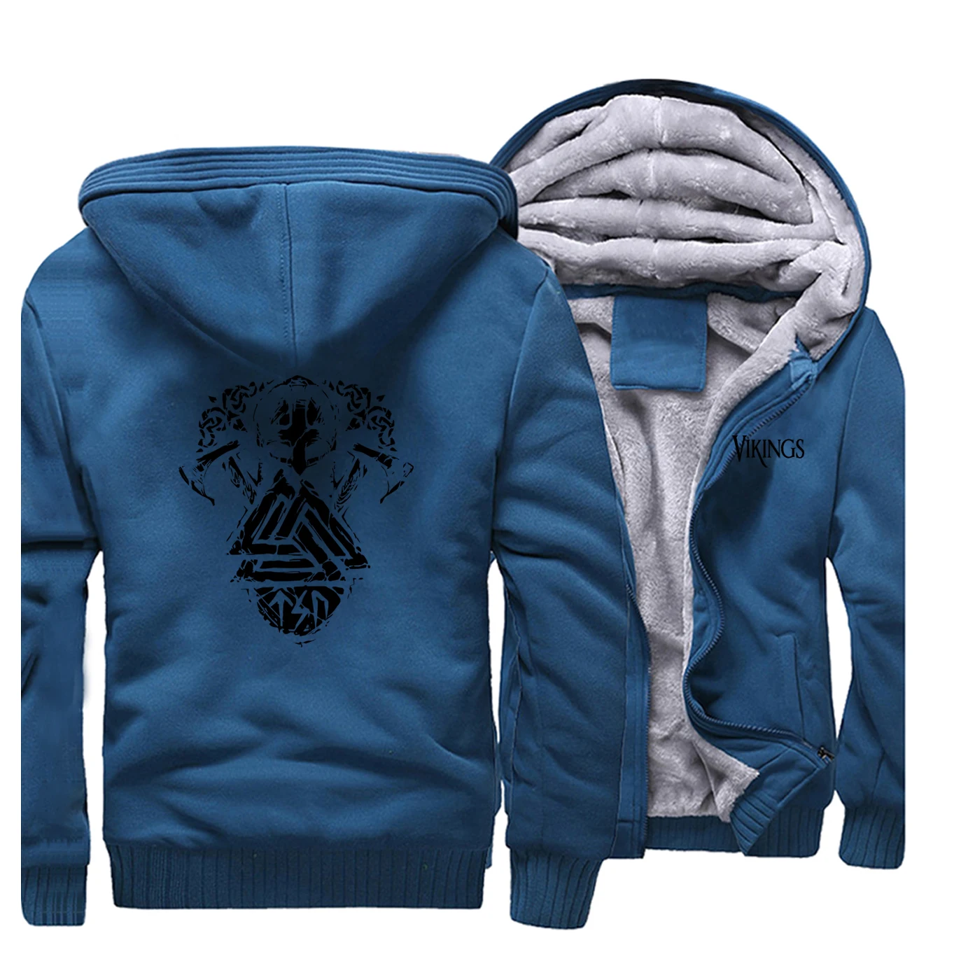 

Odin Vikings Jackets Sweatshirt Men Ragnar Gone to Valhalla Athelstan Hoodie Zipper Winter Thick Sons Of VikingCoat Sportswear