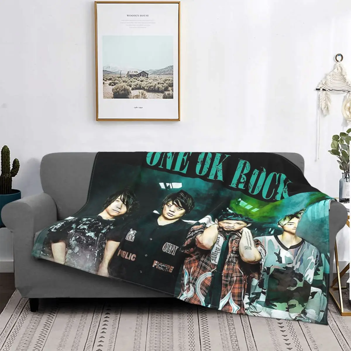 

Empat Show ONE OK ROCK Tour 2019 Blanket Bedspread Plaid Plaid Sweater With Hood Comforters Duvet