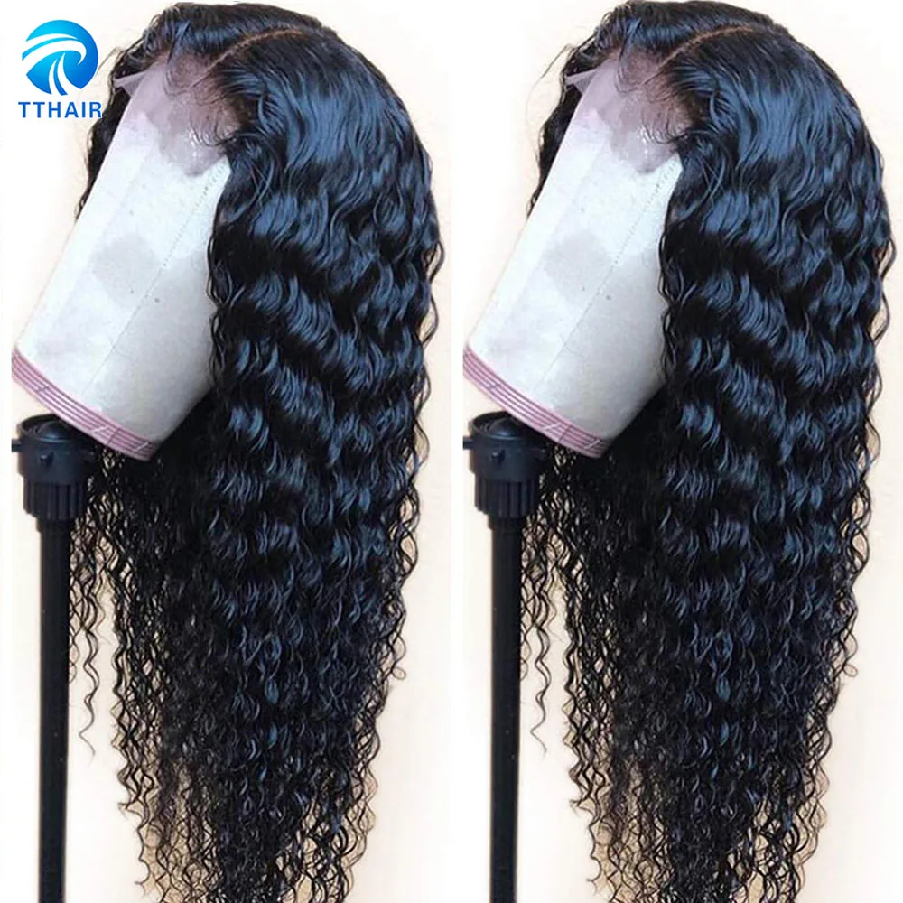 

Deep Wave Frontal Wig Lace Front Wig Human Hair Wigs For Black Women 13x4 Front 4x4 Closure Wig Peruvian Hair Wigs Remy Hair 150