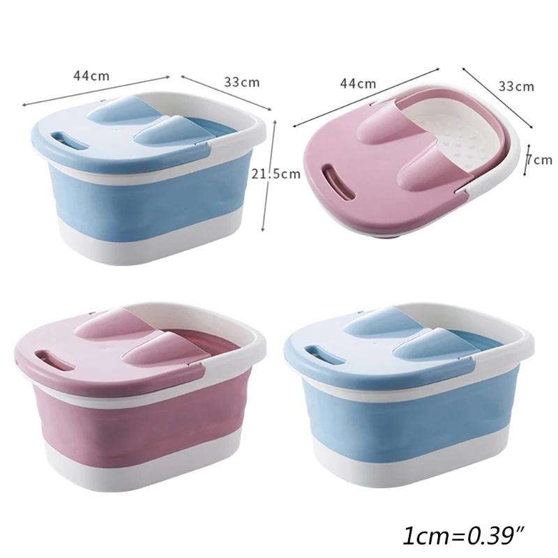 

Folding Foot Bathtub Portable Bath Barrel Wash Tub Massage Bucket Travel Feet Basin Home