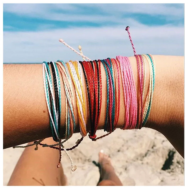 

Color Wax Thread Hand-knitted Bracelet Multi-color Rope Braid Friendship Wove Bracelets