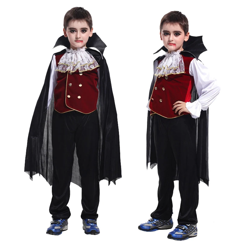 

kids vampire cosplay suit halloween demon boy costume slim and cold high-quality polyester material ninja costume