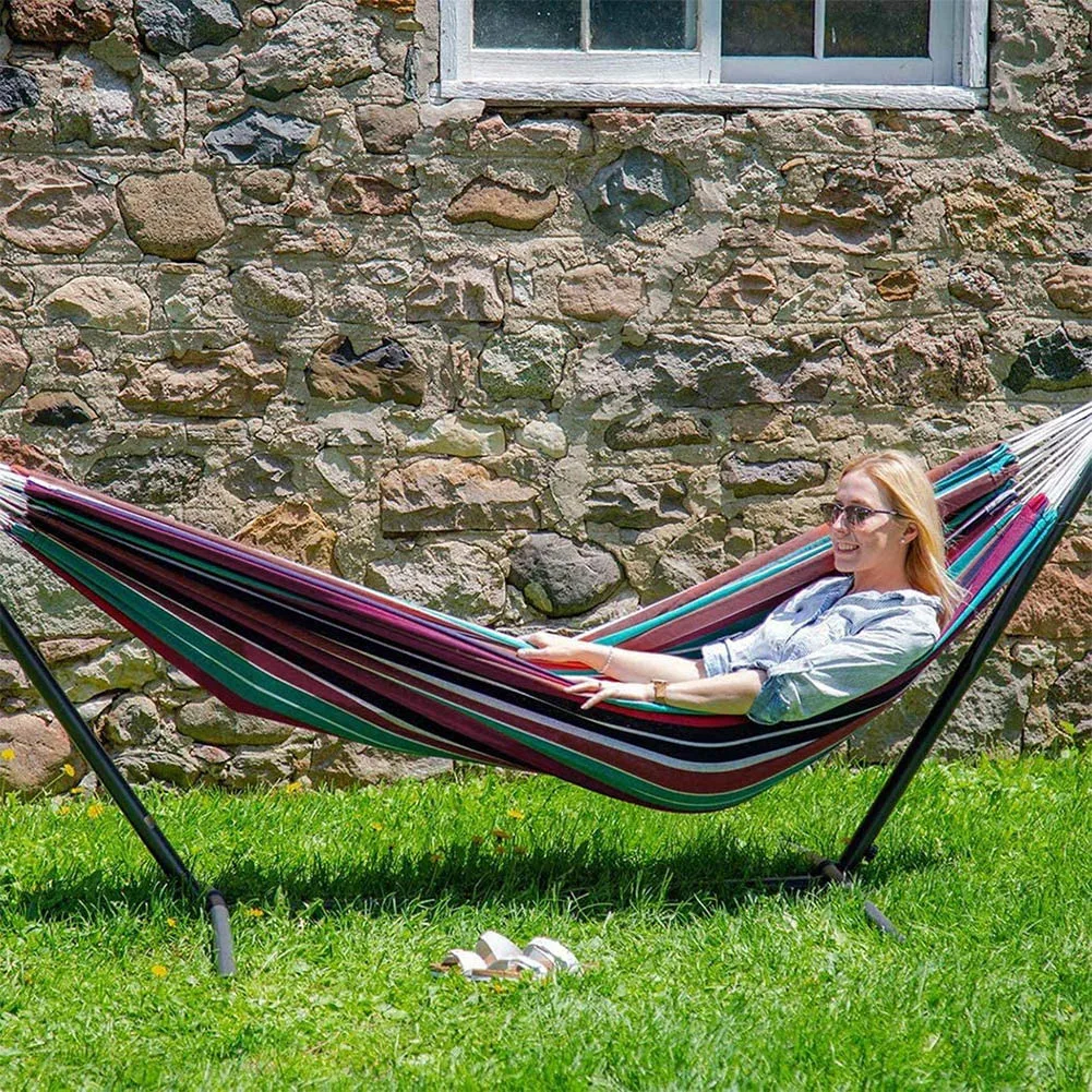 

Hot Comfort Durability Striped Hanging Chair Large Hammock Chair Without Shelf Camping DO2