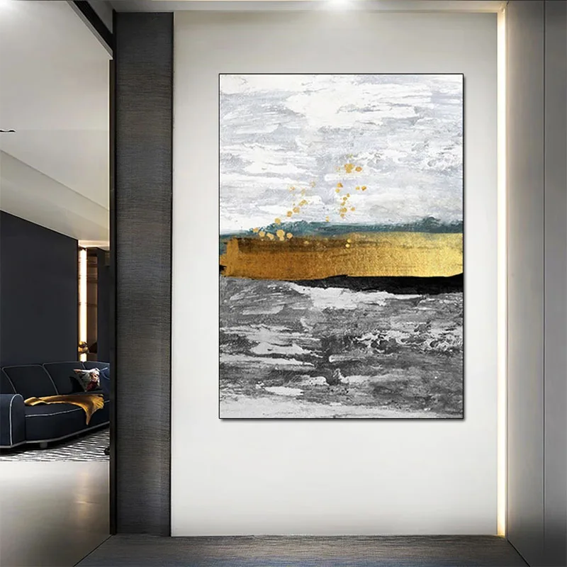 

New Arrival Contracted Gold Texture Design Oil Paintings Art Hand-painted Canvas Wall Art Oil Painting Picture For Living Room