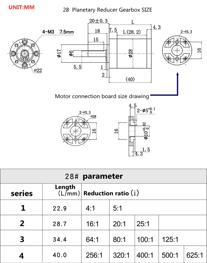 Прецизионный планетарный редуктор коробка передач 28 мм для двигателя 365 385 395 360