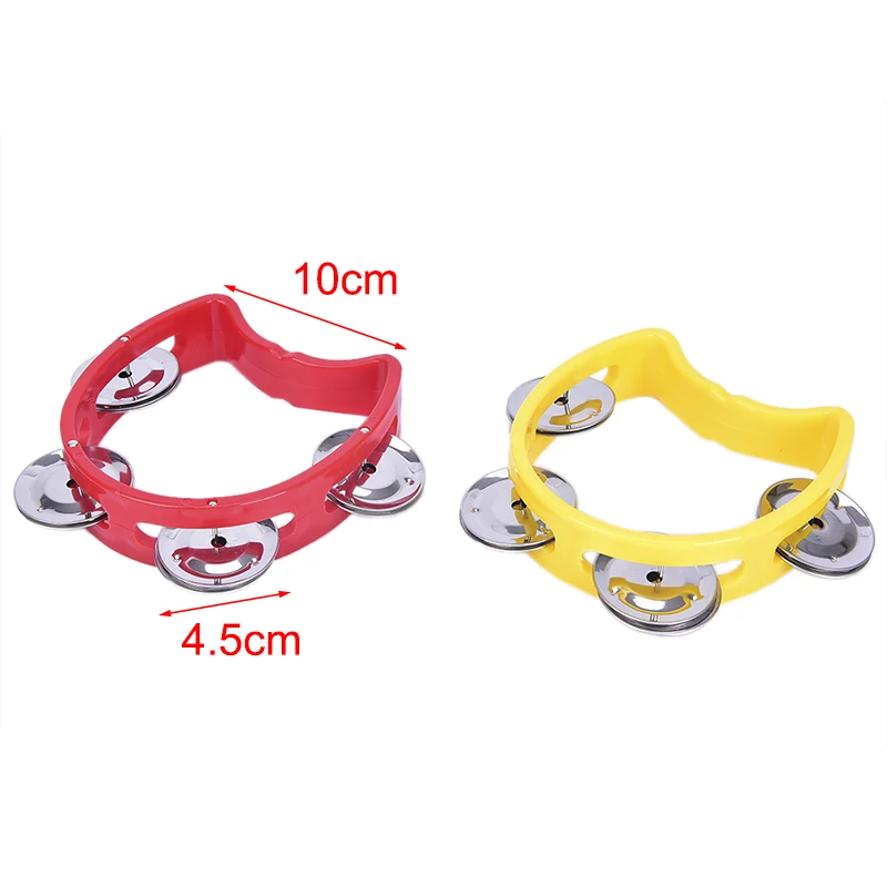 

Hand Held Tambourine Metal Bell Plastic Rattle Ball Percussion for KTV Party Kid Game Toy Musical Instrument