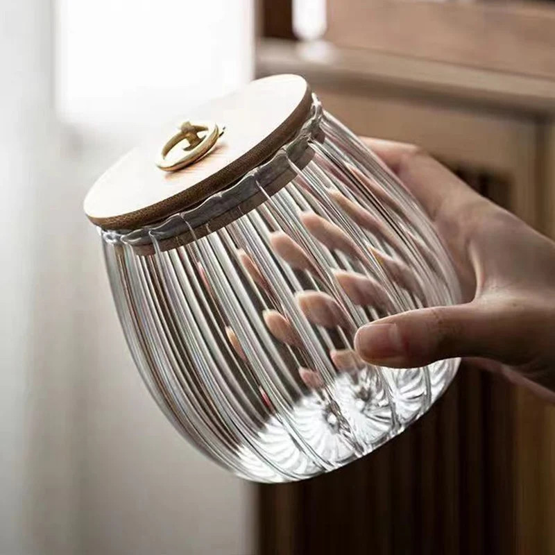 Прозрачная стеклянная бутылка герметичный чайные банки бытовой пищевой большой