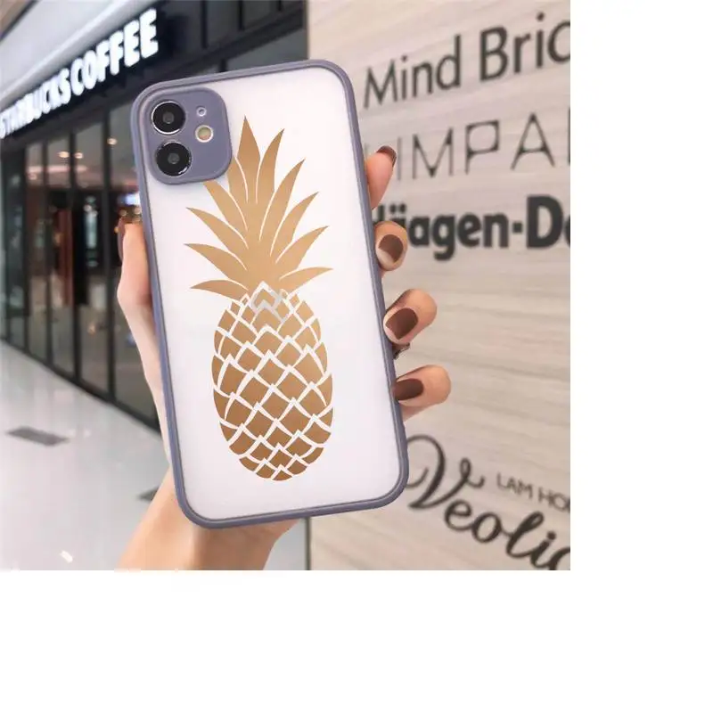 

gold flower fruit Phone Cases Matte Transparent for iPhone 7 8 11 12 s mini pro X XS XR MAX Plus