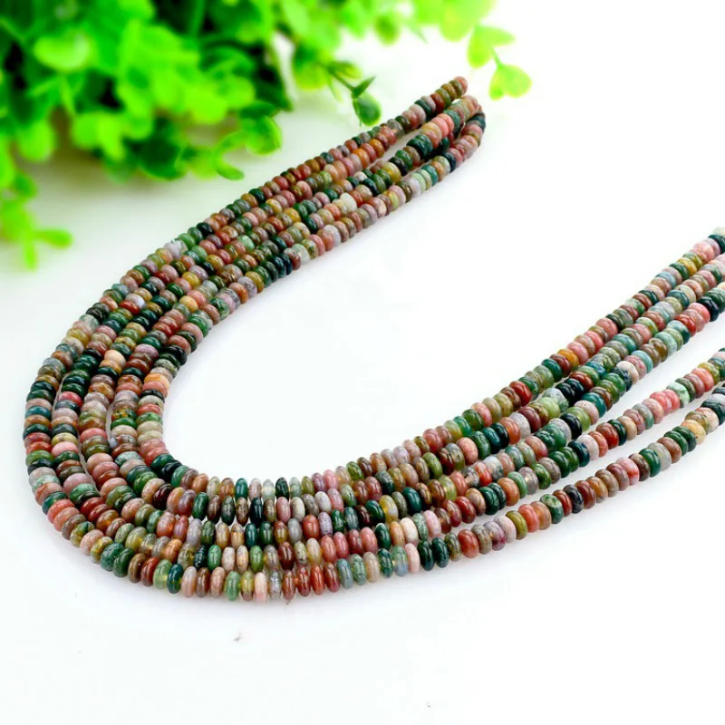 

Natural crystal beads 3*6mm stone Green Dongling dish beads Jewelry and jewelry making DIY necklace Bracelet Jewelry accessories