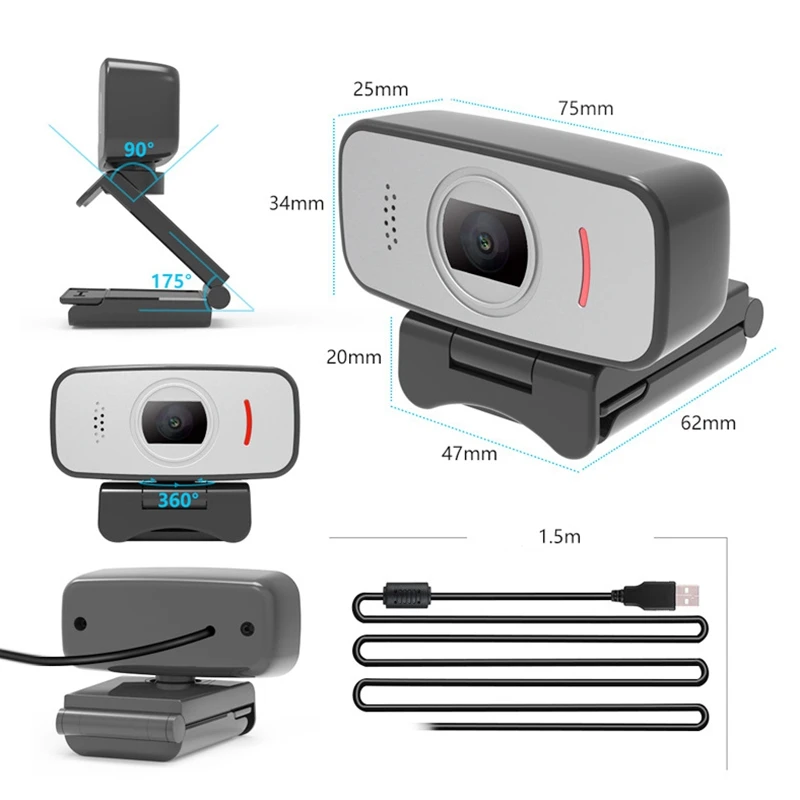 

Full HD 1080P Webcam Video Calling 1920X1080 Pwith Built-in HD Mic USB Plug Web Camera for Computer
