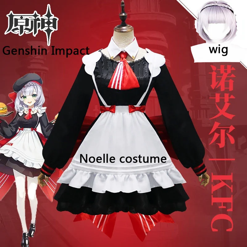 

Genshin Impact Noelle Cosplay Costume Game Cosplay Maid Costume for Women Lolita Dress Girl Jk Uniform with Hat Outfit Christmas