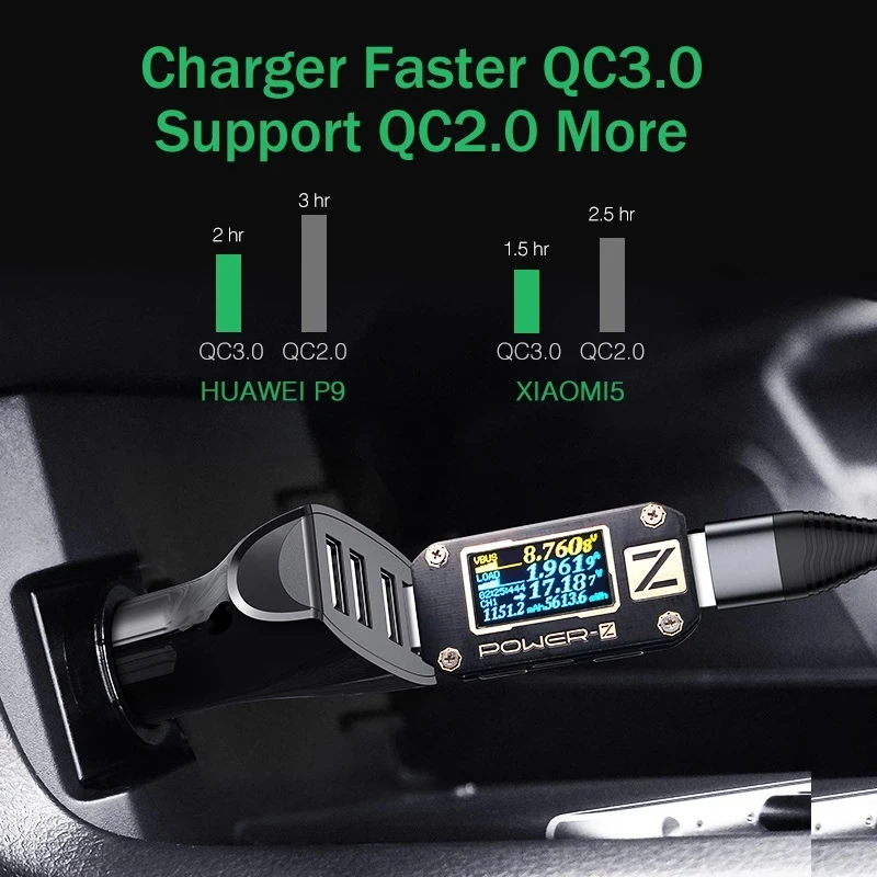 

HONTUSEC 48W 4 Ports Car Charger Quick Charge 3.0 4 USB Port Adapter Fast Charging For iPhone Samsung Xiaomi Phone Car-Charger
