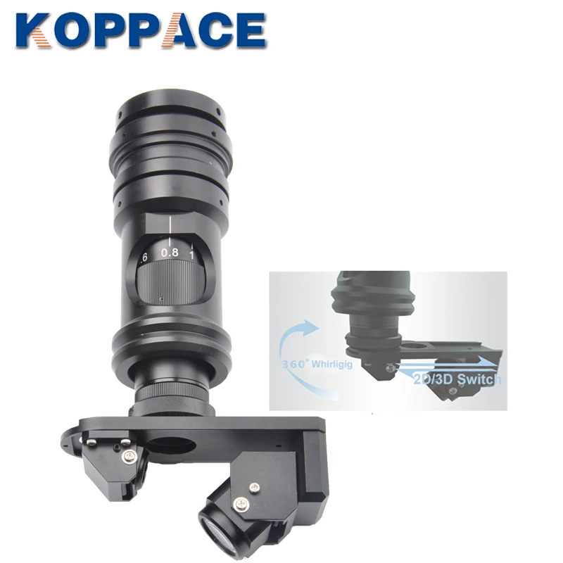 

KOPPACE 7X-150X 3D Industrial Microscope Lens 2D/3D Freely Switch Continuous Zoom Lens C-Mount Electron Microscope Lens