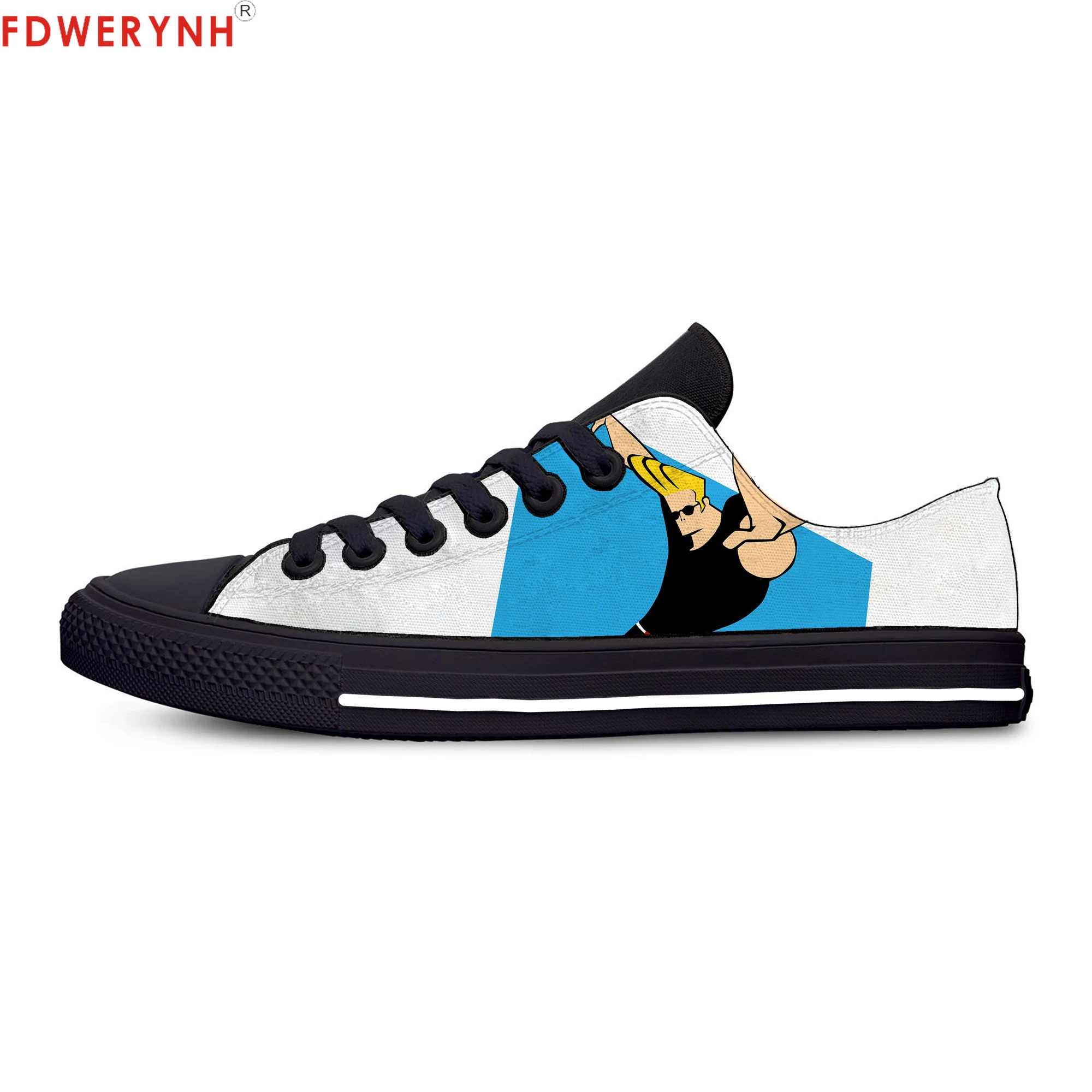 

Men's Casual Shoes Johnny Bravo Biceps Fitness Red MuscleNerd Body Building Top Cartoon Print Canvas Casual Shoes