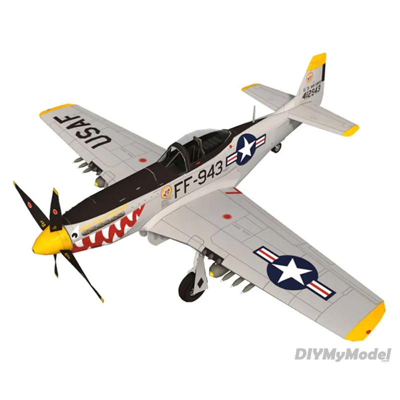 

3D Бумага модель самолета US P-51D Mustang самолета Бомбер 1:72 Масштаб модели-головоломки Бумага ремесло с возможностью креативного самостоятельно...