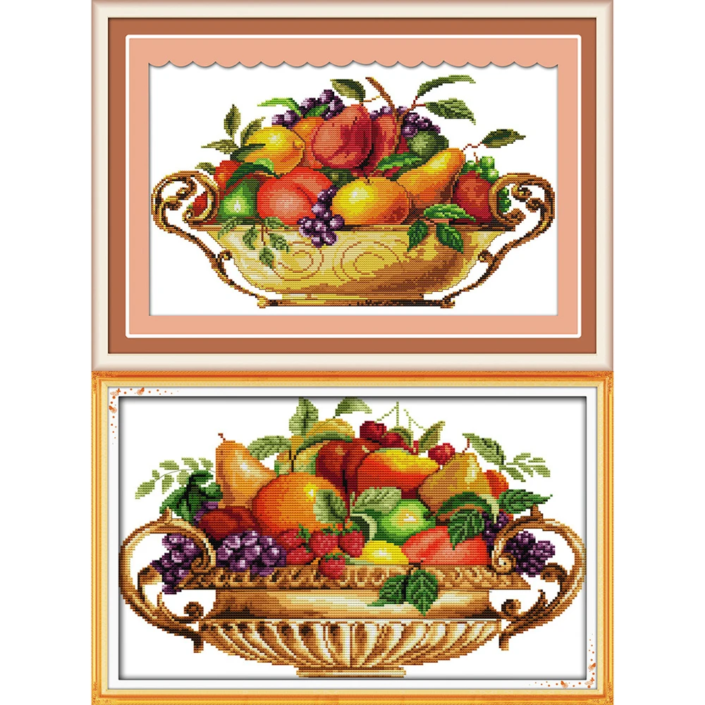 

Everlasting Love Fruit Dish Chinese Cross Stitch Kits Ecological Cotton Fabric 11 CT DIY Christmas Decorations For Home New Gift