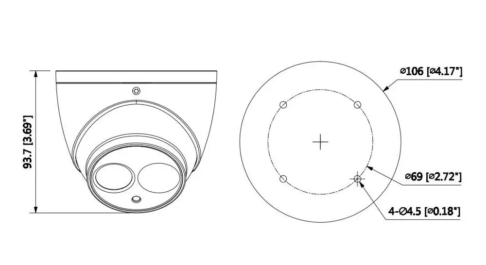 Dahua HAC-HDW1500EM-POC 5MP HDCVI POC IR Eyeball камера видеонаблюдения Смарт ИК безопасности - купить