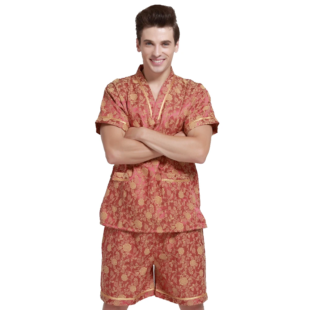 Couple Pajama Set Cooton Pajamas Men Cozy Soft Short Sleeve Nightgown Tops Shorts 2PCS Sleepwear Set Pyjamas Home Clothes