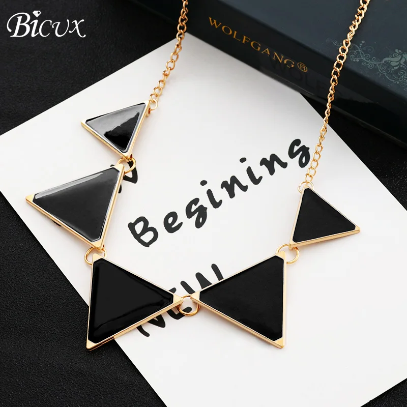 

BICUX Charm Plating Statement Necklaces & Pendants Vintage Gold Black Link Chain Rope chain Necklace for Women Jewelry