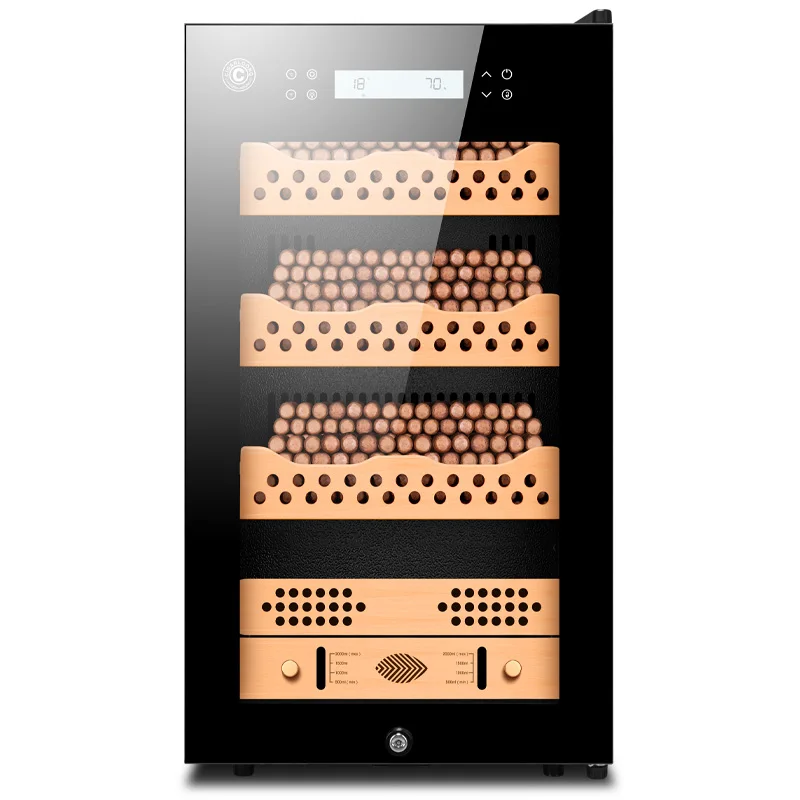 

Cigar Cabinet FK-28C1 Natural Beech Shelf FK-28C2 Cedar Wood Shelf Home Office Wine Box 480x470x855cm Intelligent Humidity Black