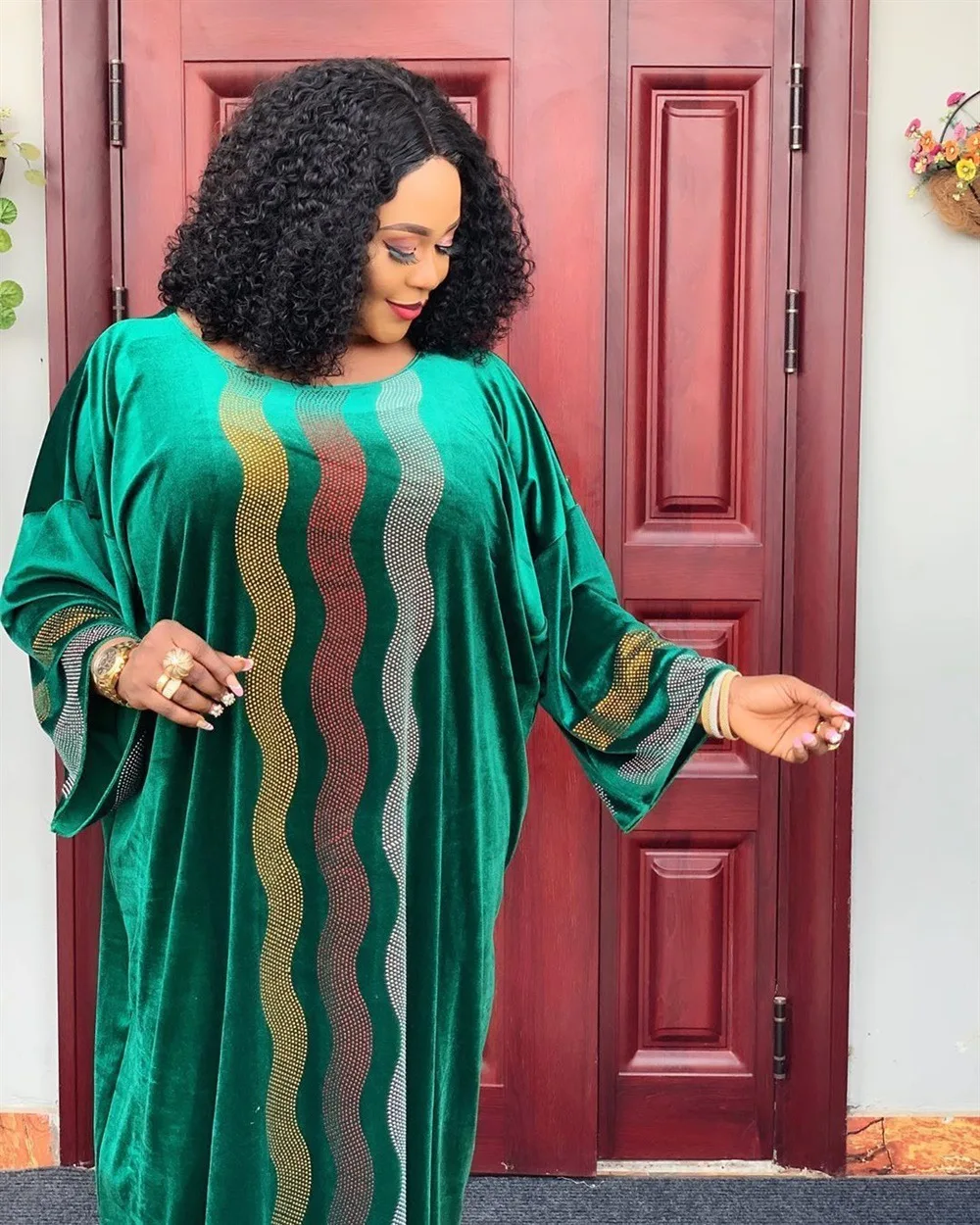 

African Dashiki Dress Beading Abaya Hijab Bat Loose Muslim Bazin Design Long Maxi Robe Gowns Riche Sexy Lady Fairy Dreams