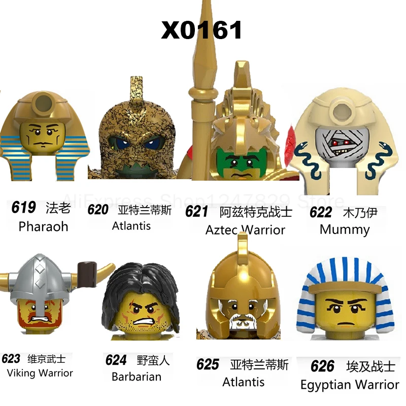 

2021 Building Blocks Heroes Egyptian Legend Pharaoh King Tut Egypt Limited Edition Figures For Children Model Xmas Toys Head