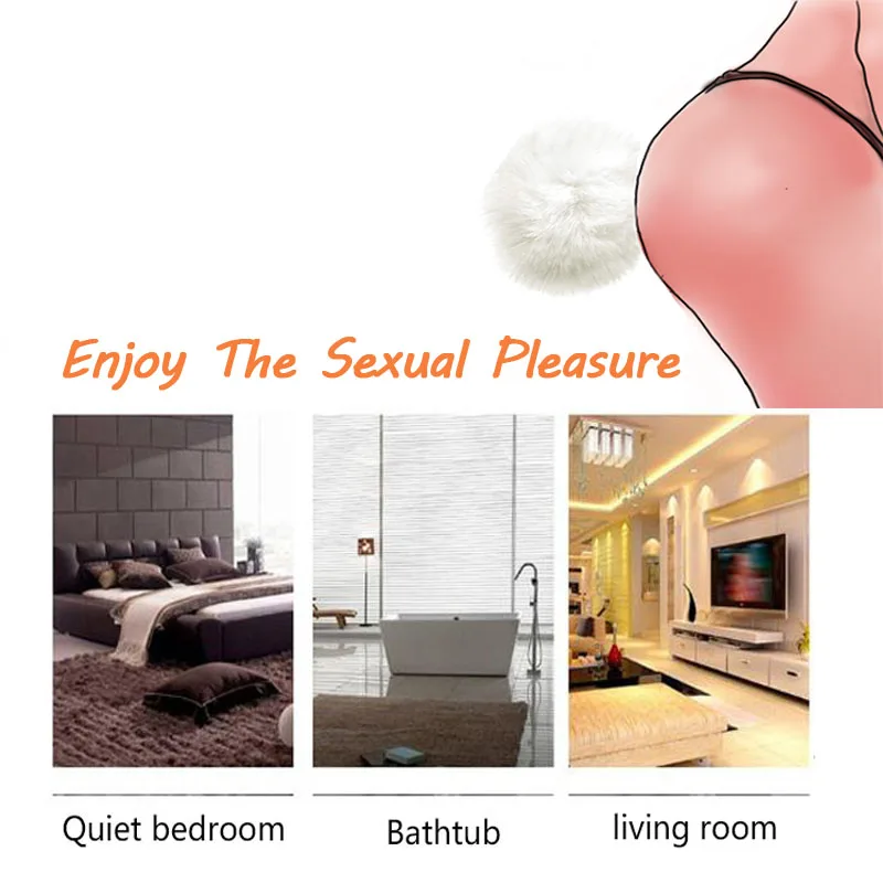 Кролик хвост Анальная пробка металлический анальная анальные интимные игрушки