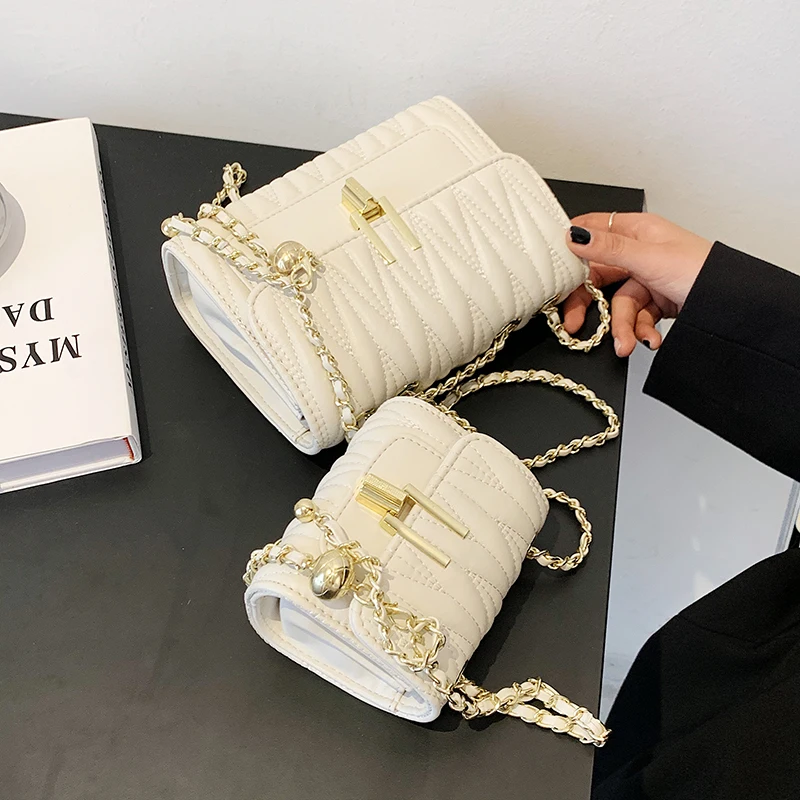 

Fashion Solid PU Leather Summer Chain Lady Shoulder Messenger Designer Crossbody Bag Purses And Handbags Bolso Mujer Sac A Main