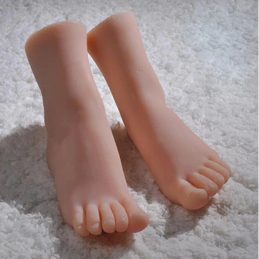 

1 Pair Mannequin Feet Model Shoes Rack Sock Holder Display Stand Super Vivid