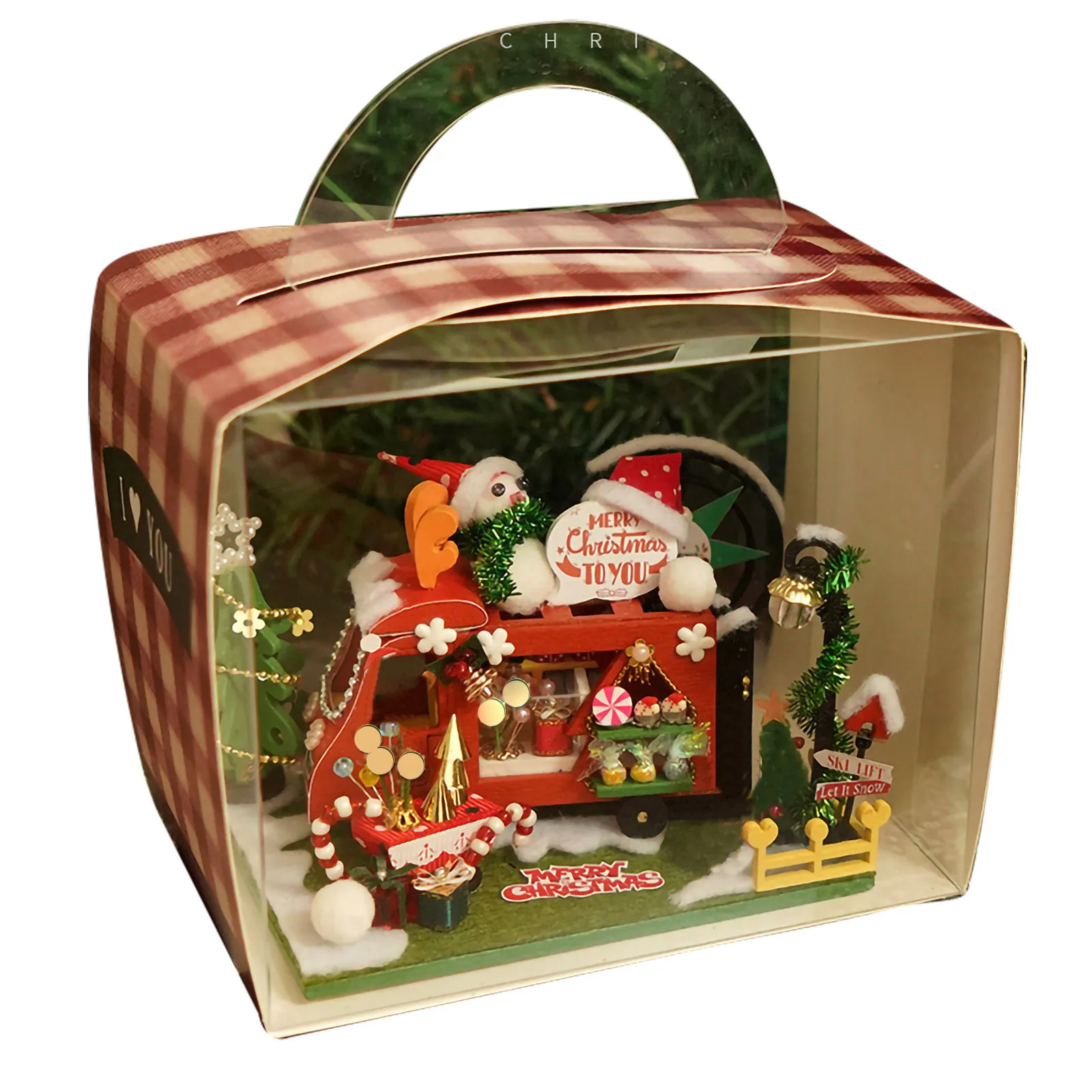 Домик для собственной сборки Рождественский домик деревянный ручной работы