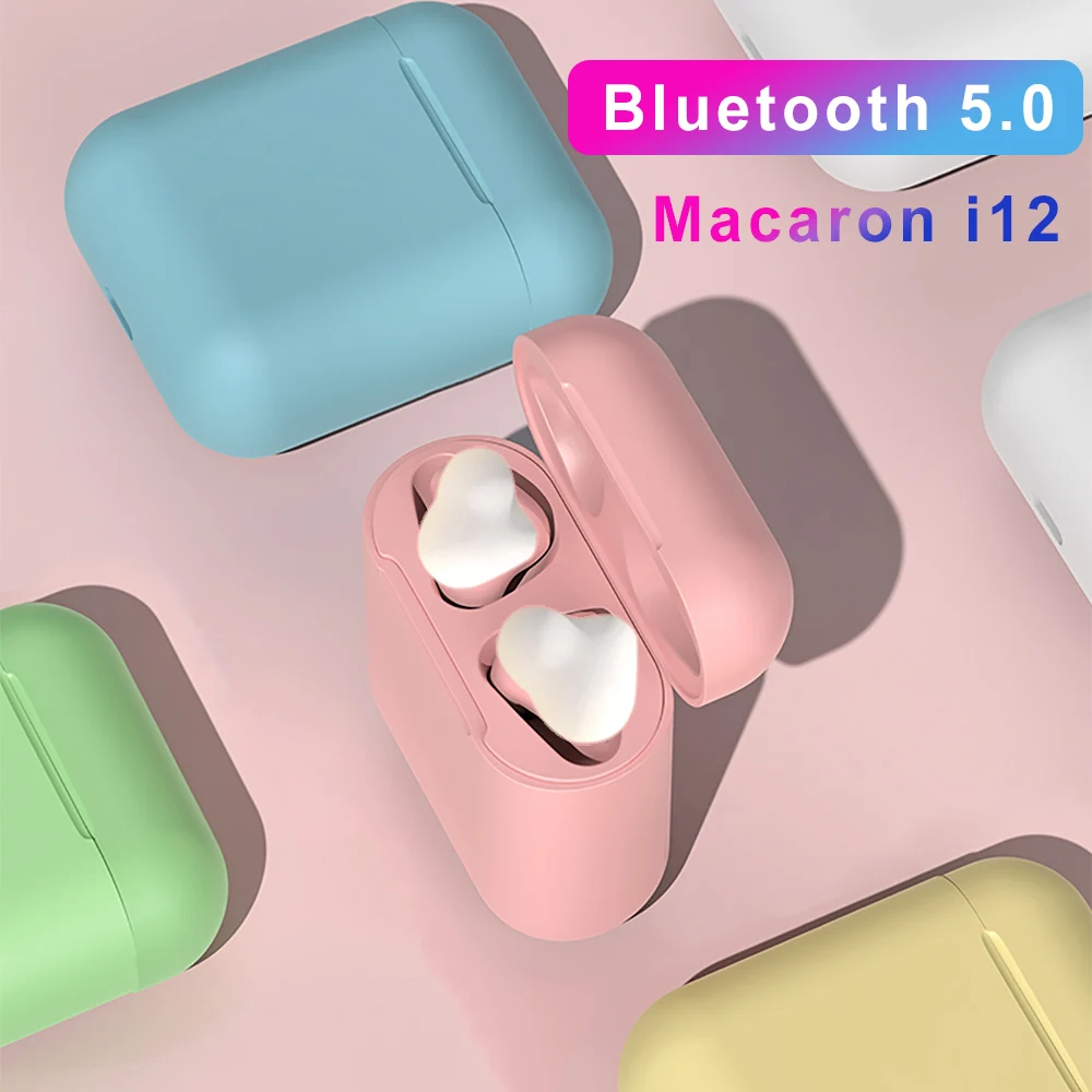 Bluetooth наушники, цветная версия Macaron 12 5,0, беспроводные Bluetooth наушники для всех смартфонов, наушники с шумоподавлением