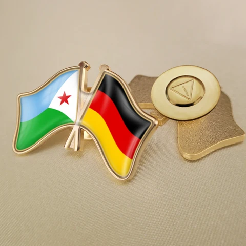 Джибути и Германия перекрестные двойной флаг дружбы значков на булавке брошь значки