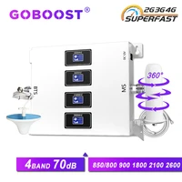 goboost 70db four band cellular signal amplifier 4g 850 900 1800 2100 2600 repeater gsm 2g 3g 4g free return enhance signal fast